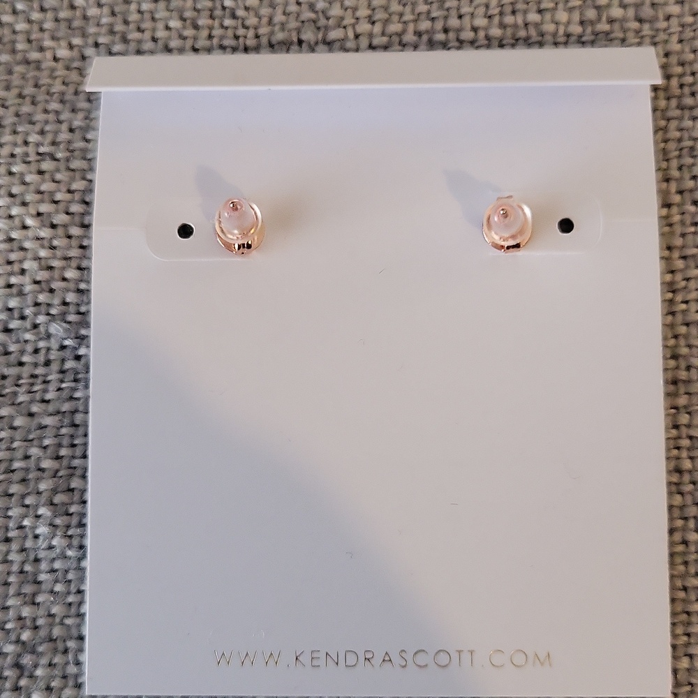 Kendra Scott "Montgomery" Stud Earrings in Rose Gold with CZs - Picture 5 of 6